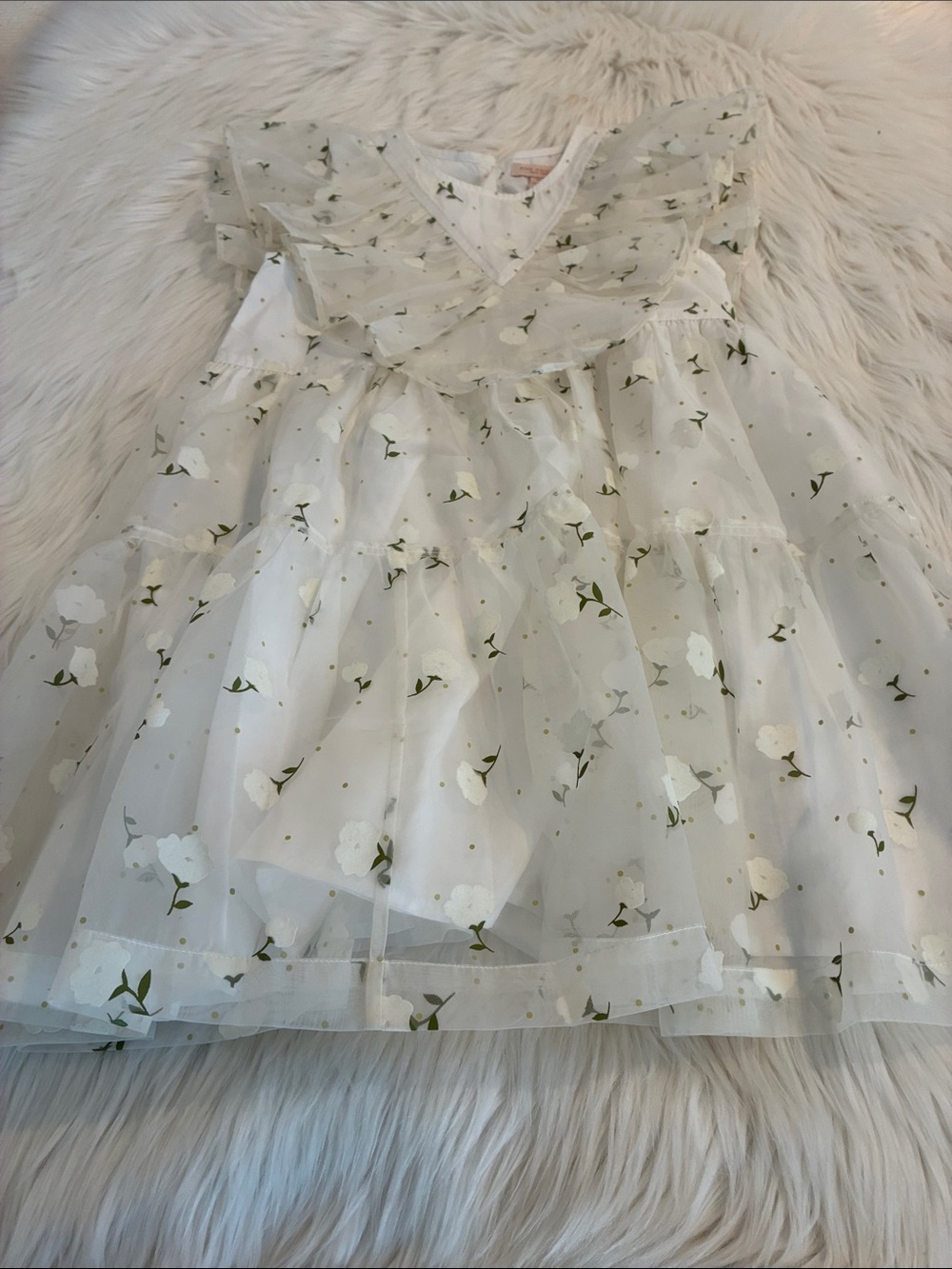 Pink Chicken Girls Rafaela Dress—White Flower Toss
